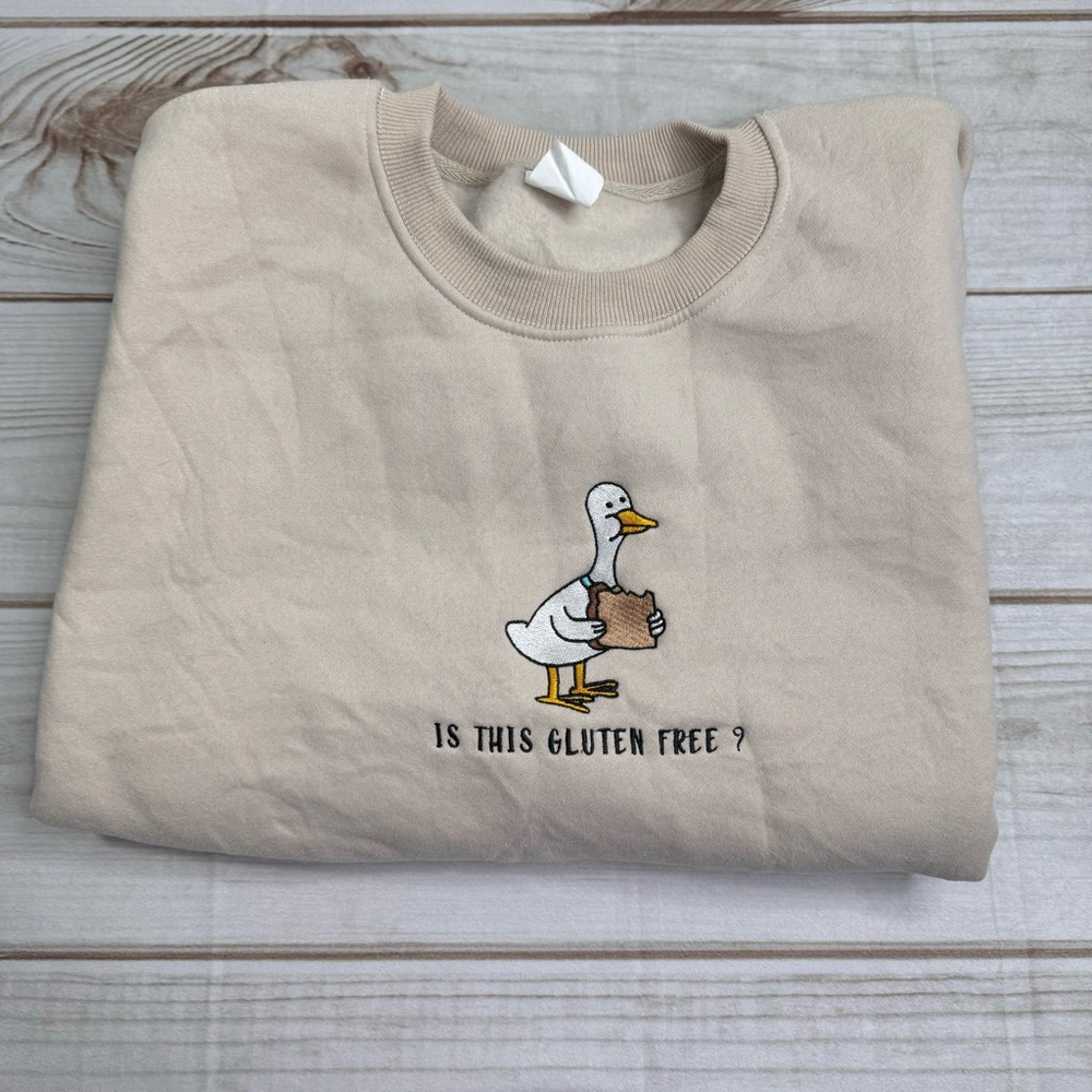 Beige funny duck crewneck